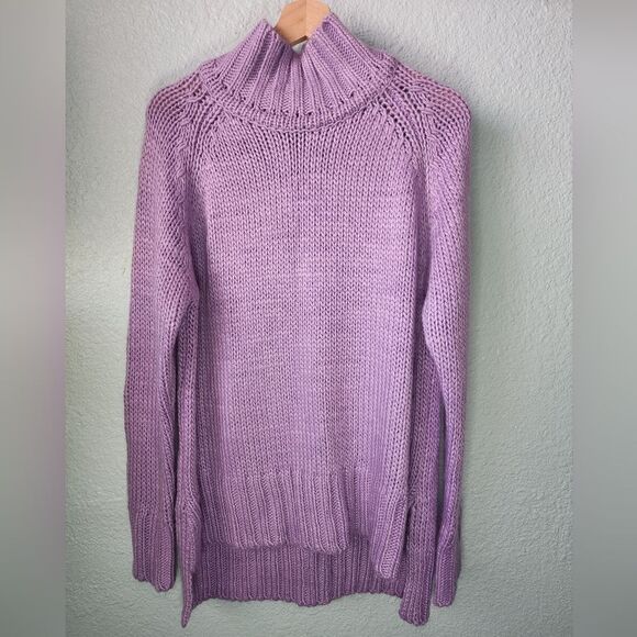Vici oversized turtleneck sweater high low soft lavander NWOT - Picture 2 of 11